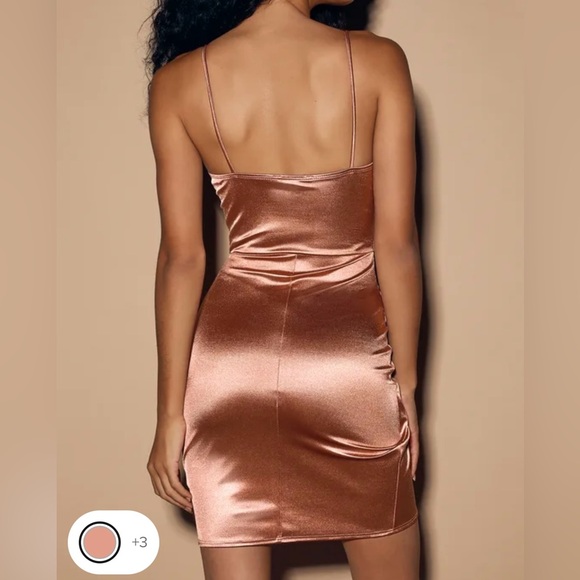 💕NWT💕 Lulu’s Size: , Mauve, Satin Bodycon Dress - Picture 2 of 3